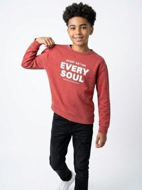 Mango Red Sweatshirt with White Text